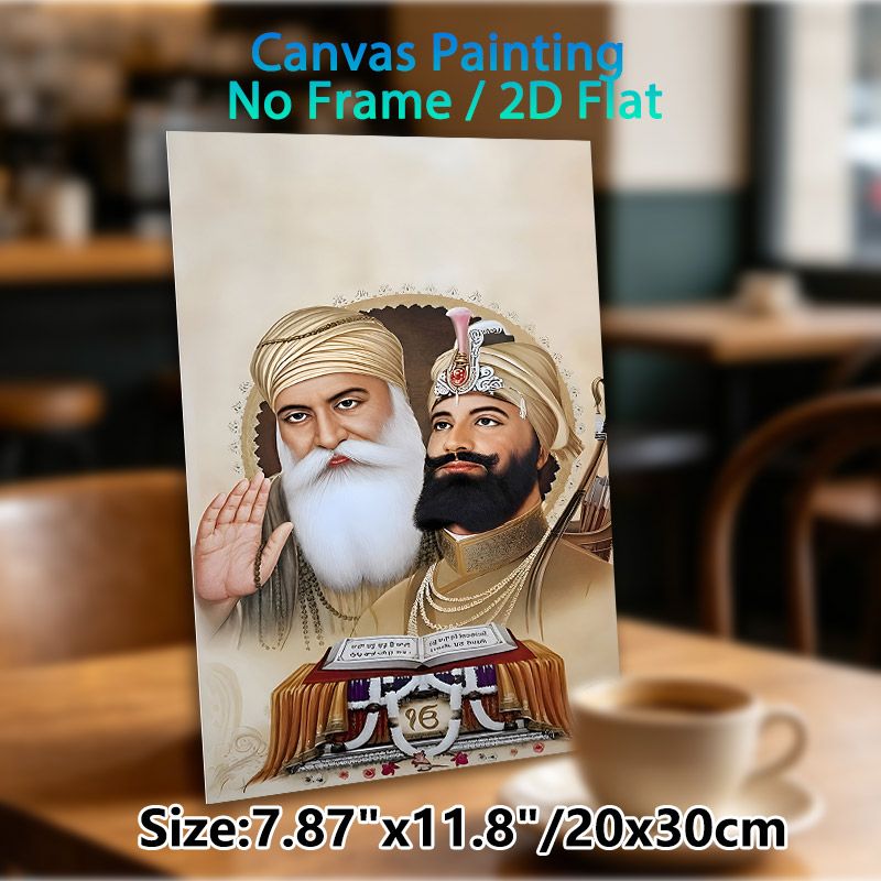 Sikh Gurus Themed Painting Poster, Exquisite Realistic Portrait Poster, Faith-inspired Decor Ideal For Home And Prayer Spaces_maomaolike.com