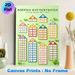 Addition And Subtraction Number Houses Math Table Painting Poster, Colorful House-shaped Number Chart Poster, Practical Arithmetic Learning Aid For_maomaolike.com