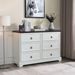 Modern Farmhouse 6-Drawer Chest Of Drawers For Bedroom, Wooden Bedroom Drawer Dresser With 6 Storage Drawers,6 Drawer Dresser Chests For Bedroom_maomaolike.com