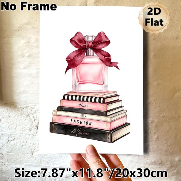 Fashion & Perfume Themed Painting Poster, Delicate Watercolor Style Glamorous Perfume & Fashion-themed Stacked Pieces Poster, Elegant Chic Decor For_maomaolike.com