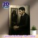 Man & Insect Mirror Reflection Painting Poster, Gloomy Surrealist Dark-toned Poster, Thought-provoking Introspective Artwork Suitable For Home Study_maomaolike.com