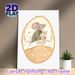 Bedtime Mouse With Bunny Painting Poster, Warm-toned Cute Cartoon Style Poster, Cozy Gentle Design With Star Details, Ideal For Bedroom_maomaolike.com