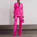 Women's Clothing new fashion brand double breasted three dimensional flower patchwork suit + high waisted flared pants two piece suit for women_maomaolike.com