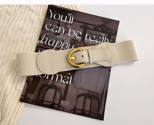 Unisex Retro buckle belt female decoration with skirt elastic elastic belt fashion Joker high sense waist seal._maomaolike.com