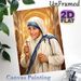 Mother Teresa Themed Painting Poster, Warm-toned Realistic Religious Portrait Poster, Inspirational Spiritual Decor Ideal For Home, Prayer Room And_maomaolike.com