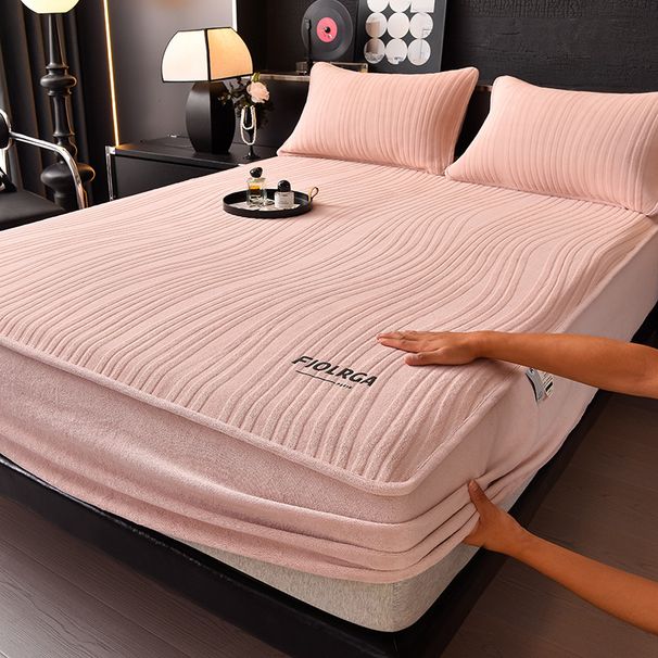 Winter Thickened Sheet Single Piece Milk Coral Fleece Bed Cover Non-Slip Full Wrap Mattress Protector For Simmons_maomaolike.com