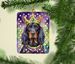 Gordon Setter King Of Mardi Gras Porcelain Ornament Christmas Tree Hanging Decorations For Home Christmas Holiday, Rectangle, Gift, Multicolor_maomaolike.com