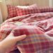 Wholesale INS American Retro Plaid Soft Double Layer Crinkled 4-Piece British Style Pure Cotton Four-Piece Set_maomaolike.com