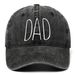 Unisex DAD MOM Alphabet embroidered washed baseball cap Outdoor sports washed cotton visor_maomaolike.com