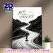 Cycling Motivational Quote Painting Poster, Monochrome With Yellow Accents Cyclist On Winding Mountain Road Poster, Uplifting "More Than A Conqueror_maomaolike.com
