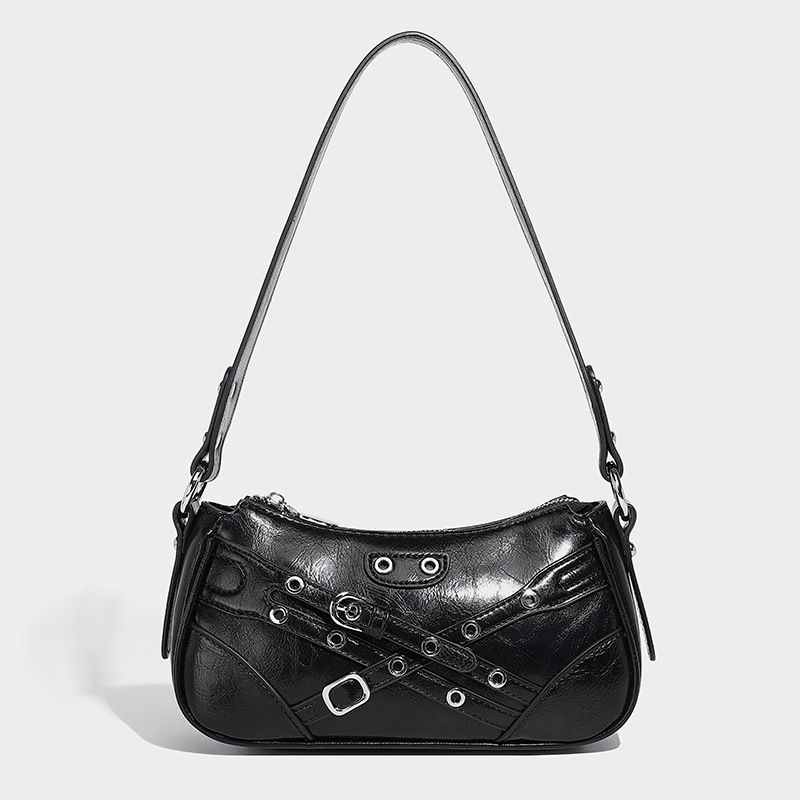 High-End Niche Rivet Design Handheld Motorcycle 2026 Autumn Winter Trendy Simple Versatile Shoulder Crossbody Bag_maomaolike.com