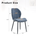 4-pack Of Modern Minimalist Dining Chairs In Smog Blue Fabric, Featuring Spacious And Comfortable Cushions.Black Metal Legs And Adjustable Feet, Suitable For Dining Room, Study & Office ,etc._maomaolike.com