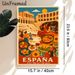 Spanish Culture Themed Painting Poster, Vibrant Retro Style Poster, Features Lively Flamenco Dance, Classic Spanish Dishes And Iconic Arena, Suitable_maomaolike.com