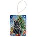 Black Chow Chow Christmas Reindeer Porcelain Ornament Christmas Tree Hanging Decorations For Home Christmas Holiday, Rectangle, Gift, Multicolor_maomaolike.com