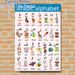 Arabic Alphabet Painting Poster, Cute Cartoon Animal Matching Arabic Letters Poster, Practical Aid For Arabic Language Learning, Ideal For Study Rooms_maomaolike.com