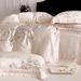 1 French Style High-End Retro Summer Tencel Floral Four-Piece Set Cool Quilt Cover Bed Sheet Naked Sleep Silky Bedding_maomaolike.com