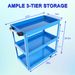 Tool Cart On Wheels, 3 Tier Rolling Mechanic Tool Cart, Heavy Duty Steel Utility Cart W/Lockable Wheels, 450 LBS Capacity Industrial Service Cart For Garage, Warehouse, Workshop (blue)_maomaolike.com