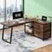 L-Shaped Computer Desk With 3 Drawers & Shelves_maomaolike.com