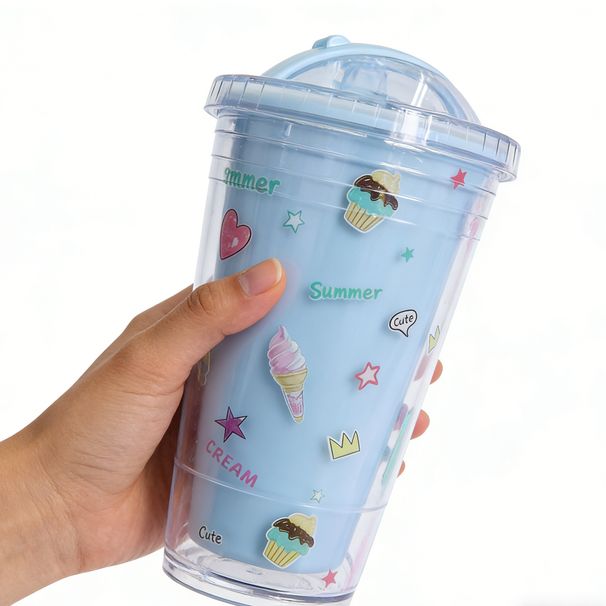 Ice Cream Drinking Bottle-Blue 450ML_maomaolike.com