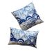 Retro Blue Phnom Penh Ginkgo Leaf Pattern Printed Pillow Case Home Decoration Sofa Cushion Cover_maomaolike.com