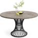 Round Dining Table For 4-6, 47" Farmhouse Circle Kitchen Table_maomaolike.com