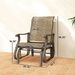 Outdoor Glider Chair Patio Glider Swing Chair With Mesh Seat, Steel Frame For Backyard, Garden, Porch, Light Mixed Brown_maomaolike.com