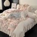 1 French Style Girly Summer Tencel Four-Piece Set 2024 New Silky Naked Sleep Ice Silk Bedding Bed Sheet Quilt_maomaolike.com