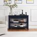 Retro Design Console Table With Two Open Shelves, Pine Solid Wood Frame And Legs For Living Room_maomaolike.com