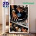 DJ Turntable & Glamorous Jeweled Hands Painting Poster, Luxurious Retro Style Poster, Stylish Vinyl Player & Ornate Hands Design, Adds Artistic Flair_maomaolike.com
