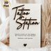 Tattoo Station Themed Painting Poster, Sleek Black Raised Script With Heart Accent Poster, Unique Tattoo Studio-inspired Decor Ideal For Tattoo Shops_maomaolike.com