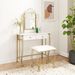Vanity Mirror Table Set, Makeup Desk Vanity With Stool, Vintage Bedroom Vanity Lots Storage Dressing Table White For Women And Girls_maomaolike.com