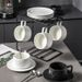 Minimalist Solid Color Ceramic Coffee And Saucer Set Afternoon Tea Water Breakfast Milk Spoon Cup Holder Light Luxury_maomaolike.com