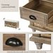 Rustic Storage Bench With 3 Drawers And 3 Rattan Baskets,Shoe Bench For Living Room,Entryway_maomaolike.com