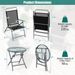 3 Pieces Patio Folding Chair Set Outdoor Metal Conversation Set_maomaolike.com
