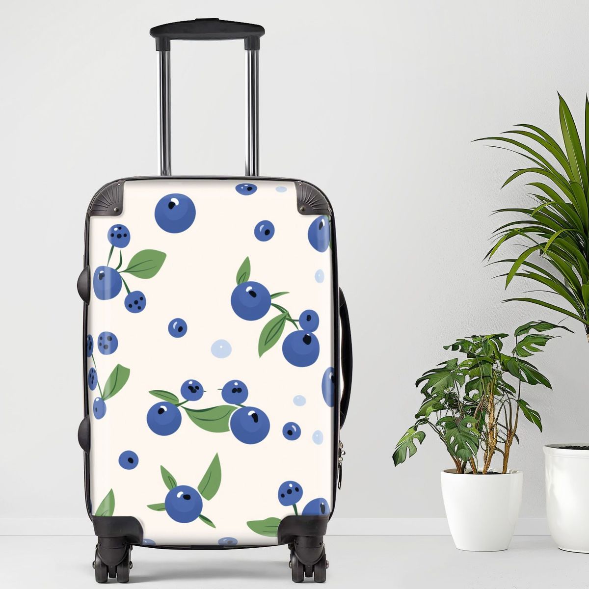 Blueberry Luggage, 20/24/28 Inch Luggage, Carry-On, Custom Luggage, Luggage Set, Suitcase, Travel, Vacation, Cabin Suitcase, Custom Suitcase, Personalized Luggage_maomaolike.com