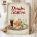 Drinks Station Painting Poster, Vintage-inspired Vibrant Assorted Drinks Poster, Charming Decorative Piece Ideal For Kitchen, Bar And Dining Area_maomaolike.com