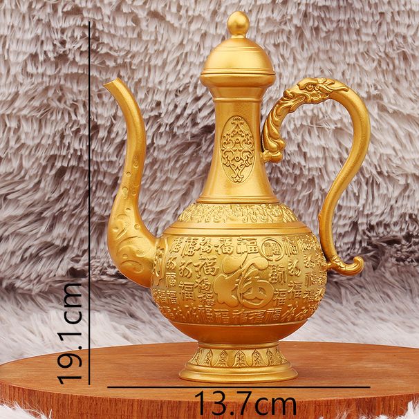 Brass Hundred Blessings Pot Home Living Room Relief Sand Gold Wine Set Desktop Ornament Gift Metal Craft Wholesale_maomaolike.com
