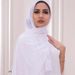 Unisex Monochrome pearl chiffon chain scarf Malay Indonesian hot drill chain scarf covering head gauze scarf_maomaolike.com