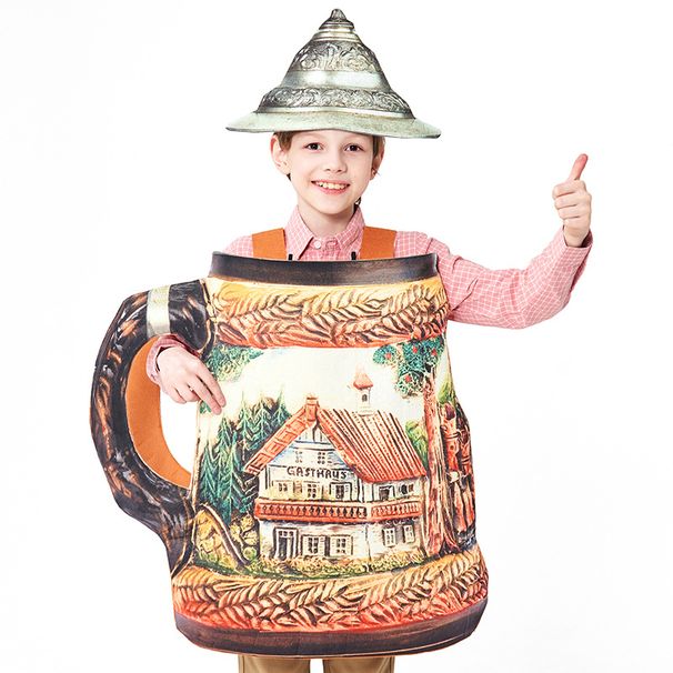 Halloween Munich October Oktoberfest Party costumes German traditional beer festival cups funny cos role play parent child style props costumes_maomaolike.com
