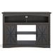 47'' Farmhouse TV Stand With Adjustable Shelves, Retro TV Console With Glass Doors & LED Lights, Media Entertainment Center Storage Cabinet For Living Room, Bedroom, Kitchen, Brown_maomaolike.com
