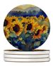 Sunflowers In Watercolor Large Sandstone Coasters Pack Of 4 Absorbent Round Coasters Decor Gifts For Men Or Women, 4 In, Multicolor_maomaolike.com