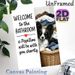 Papillon Bathroom Welcome Painting Poster, Warm Humorous Dog-themed Poster, Cheerful Papillon With Funny Welcome Text, Adds Cozy, Lighthearted Vibe_maomaolike.com