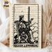 Queen Of Swords Tarot Painting Poster, Vintage Monochrome Engraving-style Poster, Distinctive Tarot Art Ideal For Home, Study And Living Room Decor_maomaolike.com