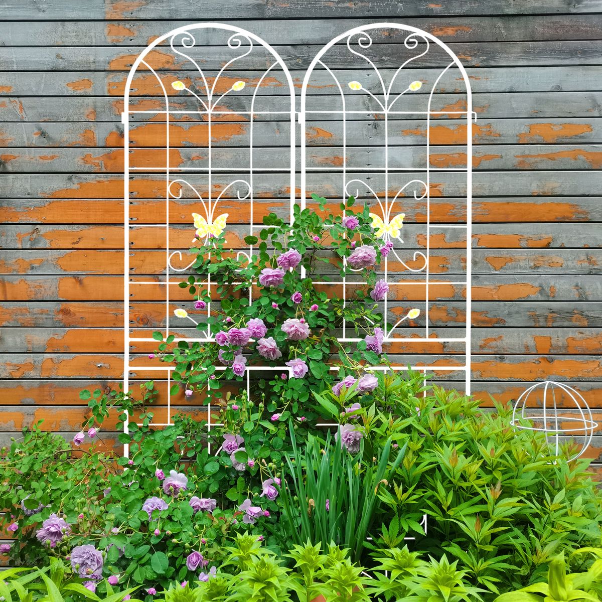 4 Pack Metal Garden Trellis 86.7" X 19.7" Rustproof Trellis For Climbing Plants Outdoor Flower Support Cream White_maomaolike.com