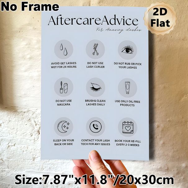 Lash Aftercare Advice Painting Poster, Minimalist Line Art Graphic Poster, Practical Lash Maintenance Guidance, Ideal For Beauty Salons And Lash_maomaolike.com