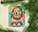 Golden Retriever Christmas Porcelain Ornament Christmas Tree Hanging Decorations For Home Christmas Holiday, Rectangle, Gift, Multicolor_maomaolike.com