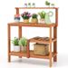 Outdoor Garden Potting Wood Planting Workstation With Open Shelves_maomaolike.com
