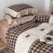 Wholesale INS French Retro Plaid Lace Trim Pure Four-Piece Princess Style Full Cotton Double Layer Gauze 4-Piece Set_maomaolike.com