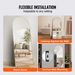 VEVOR Arched Full Length Mirror, 71'' X 30'', Large Free Standing Leaning Hanging Wall Mounted Floor Mirror With Stand Aluminum Alloy Frame, Full Body Dressing Mirror For Living Room Bedroom, Black_maomaolike.com