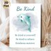 Kindness Dolphin Themed Painting Poster, Soft Watercolor Cute Dolphin Poster, Warm Kind-themed Quotes To Spread Positive Vibes, Ideal For Living Room_maomaolike.com